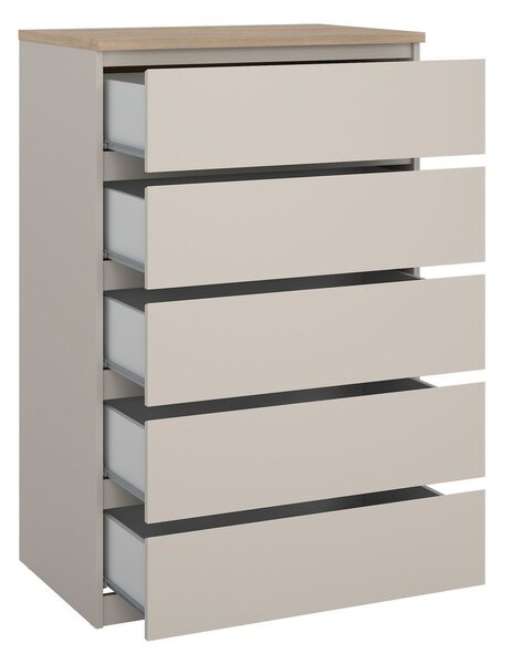 Kremno bela komoda 77x121x50 cm Naia – Tvilum