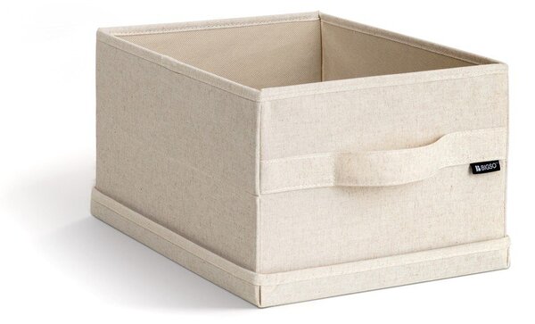 Bež tekstilna škatla za shranjevanje s pokrovom 27x36x19 cm Soft Storage Small – Bigso