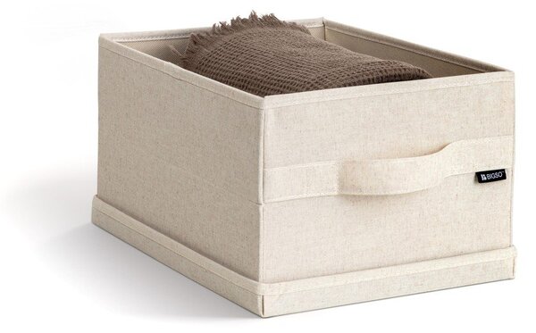 Bež tekstilna škatla za shranjevanje s pokrovom 27x36x19 cm Soft Storage Small – Bigso