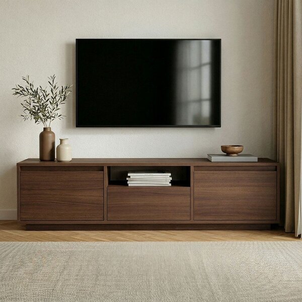 TV omarica v orehovem dekorju v temni naravni barvi 160x42x30 cm Sentinel – Kalune Design