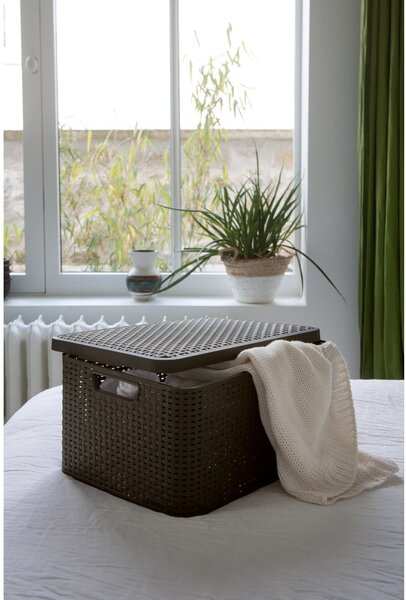 Siva plastična škatla za shranjevanje s pokrovom 33x44,5x25 cm Style – Curver