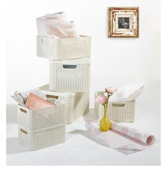Kremno bela plastična škatla za shranjevanje 29x39x17 cm Style – Curver