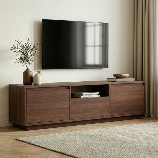 TV omarica v orehovem dekorju v temni naravni barvi 160x42x30 cm Sentinel – Kalune Design