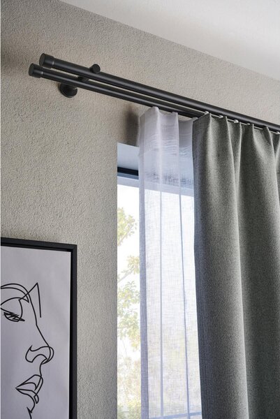 SET ZA DROG ZA ZAVESE SIENNA 240 cm črna