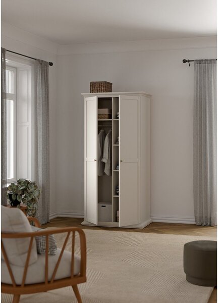 Kremno bela garderobna omara 96x201x60,5 cm Paris – Tvilum