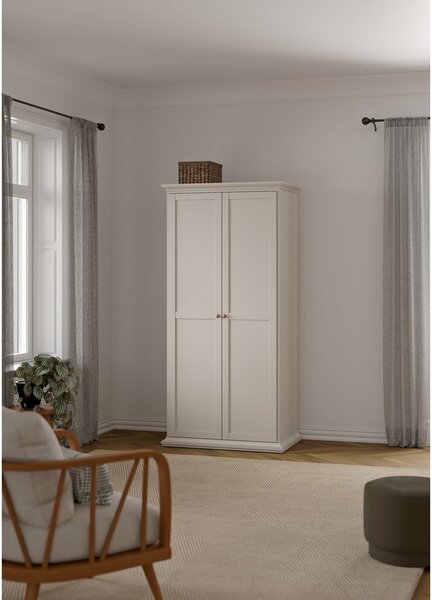 Kremno bela garderobna omara 96x201x60,5 cm Paris – Tvilum