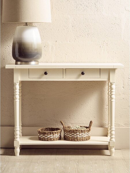 Slonokoščena stranska mizica iz masivnega bora 35x96 cm Heritage – Premier Housewares