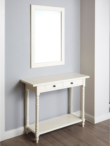 Slonokoščena stranska mizica iz masivnega bora 35x96 cm Heritage – Premier Housewares