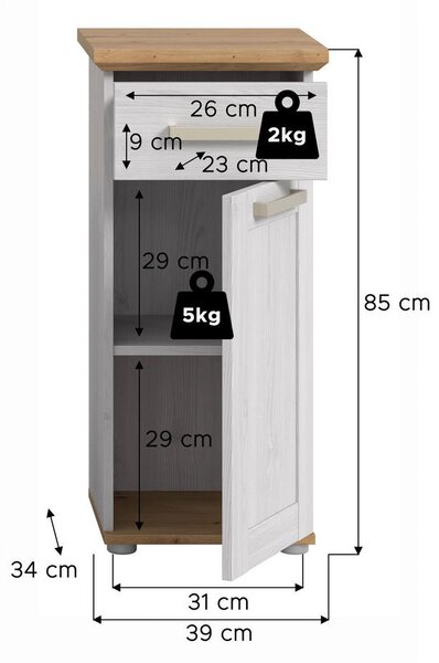 SREDNJE VISOKA OMARA 39/85/34 cm