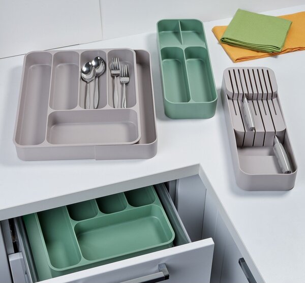 Žajbljevo zelen plastičen nastavljiv organizator za pribor 39 x 43,5 cm – Brandani