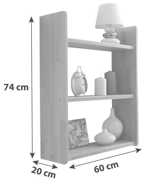 STENSKI REGAL 60/74/20 cm barve bukve