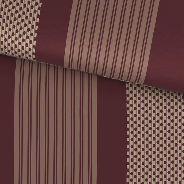 OBOJESTRANSKA POSTELJNINA PATTERN MIX 140/200 cm saten češnjevo rdeča