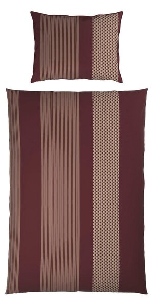 OBOJESTRANSKA POSTELJNINA PATTERN MIX 140/200 cm saten češnjevo rdeča