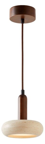 Rjava/bež LED viseča svetilka s kamnitim senčilom ø 15 cm Karo – Opviq lights