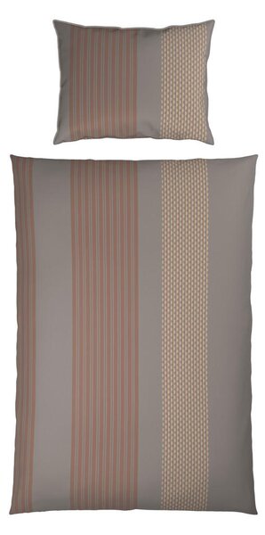 OBOJESTRANSKA POSTELJNINA PATTERN MIX 140/200 cm saten siva