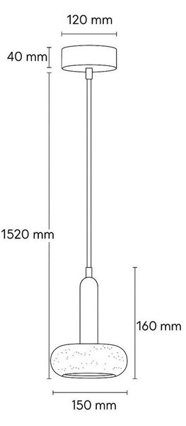 Rjava/bež LED viseča svetilka s kamnitim senčilom ø 15 cm Karo – Opviq lights