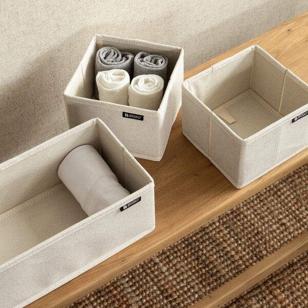 Tekstilni organizatorji za predal v kompletu 3 ks Soft Storage – Bigso