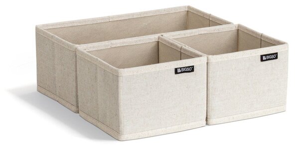 Tekstilni organizatorji za predal v kompletu 3 ks Soft Storage – Bigso