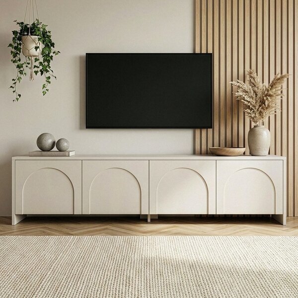 Kremno bela TV omarica 180x45x32 cm Aurelia – Kalune Design