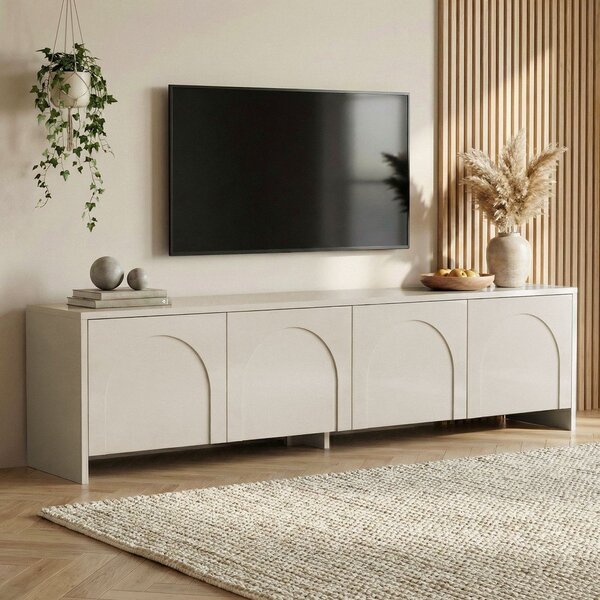 Kremno bela TV omarica 180x45x32 cm Aurelia – Kalune Design