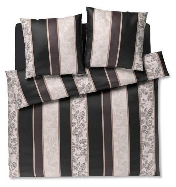 POSTELJNINA PAISLEY STRIPES 200/200 cm mako saten črna