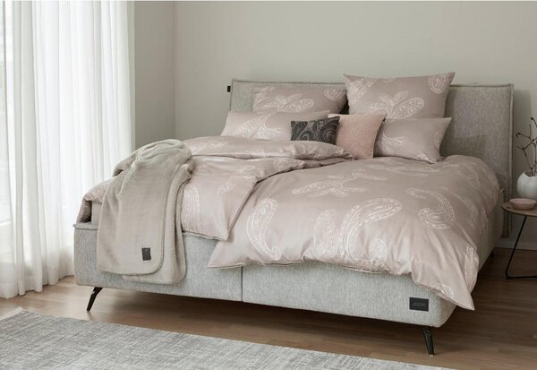 POSTELJNINA PAISLEY 140/200 cm mako saten rjavosiva