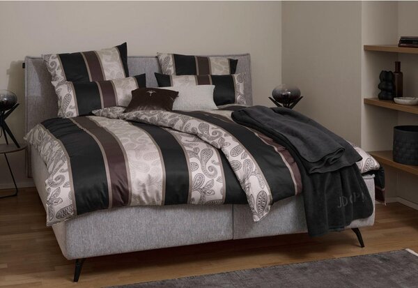 POSTELJNINA PAISLEY STRIPES 200/200 cm mako saten črna