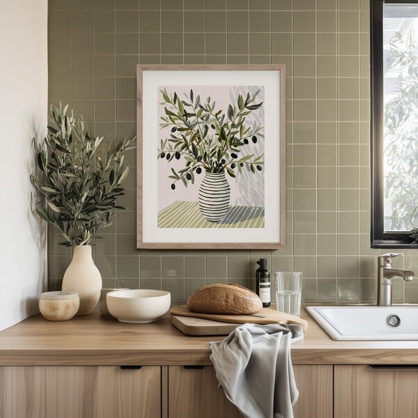 Tiskana slika z okvirjem 40x50 cm Olive Bunch II – Styler