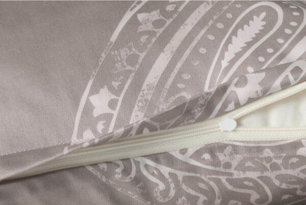 POSTELJNINA PAISLEY 140/200 cm mako saten rjavosiva