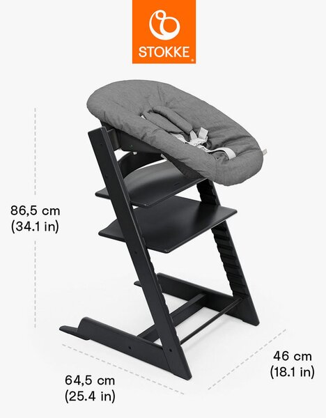SET ZA STOLČEK ZA HRANJENJE Tripp Trapp Bundles 87/65/46 cm črna