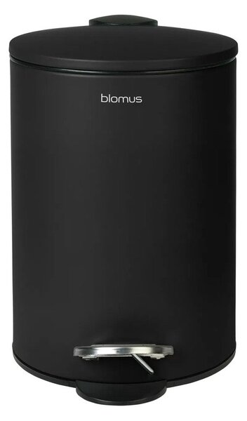 Črn jeklen koš za smeti s pedalom 3 l Tubo – Blomus
