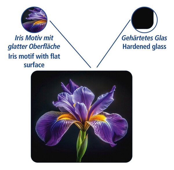 Stenska zaščitna plošča za štedilnik iz kaljenega stekla 50x56 cm Iris – Wenko