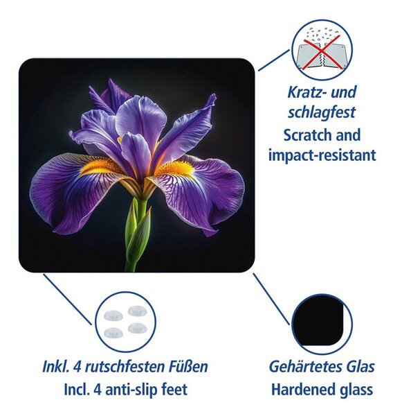 Stenska zaščitna plošča za štedilnik iz kaljenega stekla 50x56 cm Iris – Wenko
