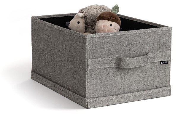 Siva tekstilna škatla za shranjevanje s pokrovom 31x41x22 cm Soft Storage Medium – Bigso