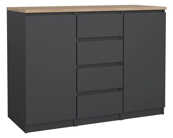 Temno siva komoda 121x91x50 cm Naia – Tvilum