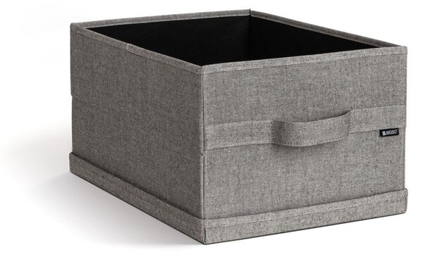 Siva tekstilna škatla za shranjevanje s pokrovom 31x41x22 cm Soft Storage Medium – Bigso