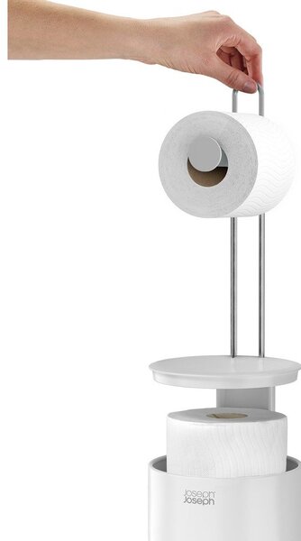 Belo plastično stojalo za WC papir EasyStore – Joseph Joseph