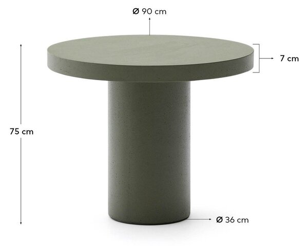 Betonska okrogla vrtna miza ø 90 cm Aiguablava – Kave Home