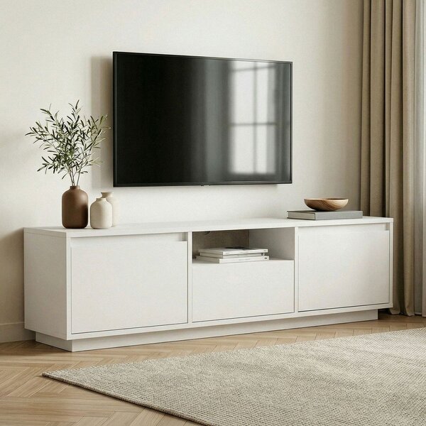 Bela TV omarica 160x42x30 cm Sentinel – Kalune Design