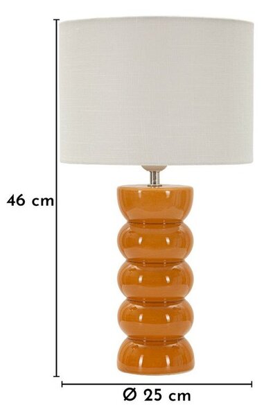 Gorčično rumena/bela keramična namizna svetilka s tekstilnim senčilom (višina 46 cm) Torr – Mauro Ferretti