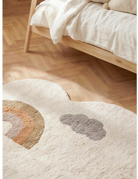 Kremno bela pralna/ročno tkana bombažna otroška preproga 140x200 cm Snuggle Willy – Hanse Home
