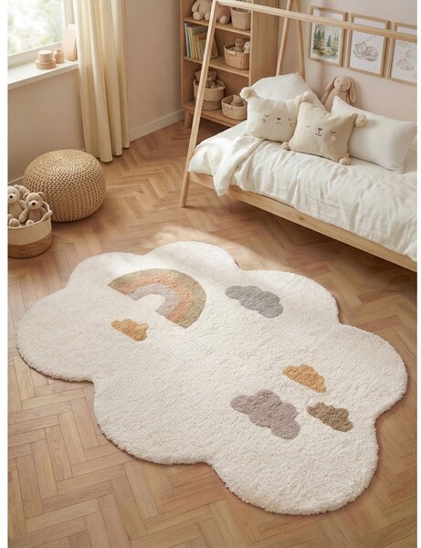 Kremno bela pralna/ročno tkana bombažna otroška preproga 140x200 cm Snuggle Willy – Hanse Home