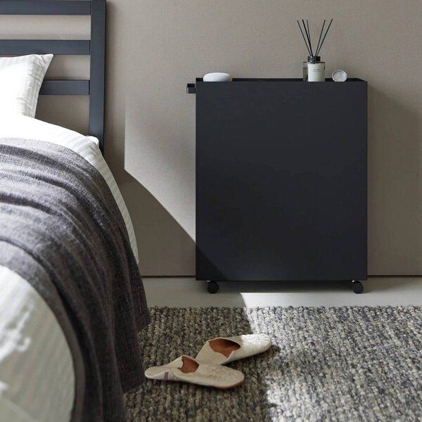 Črn kovinski regal na koleščkih 59x70x16 cm Tower – YAMAZAKI