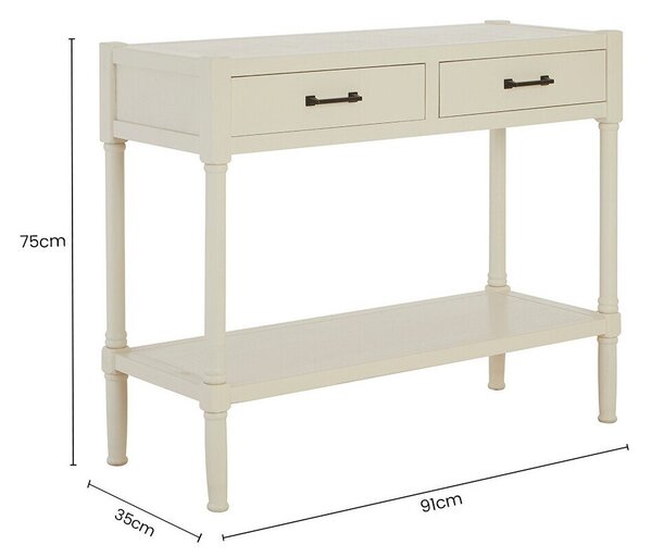 Bela stranska mizica iz masivnega bora 35x91 cm Heritage – Premier Housewares
