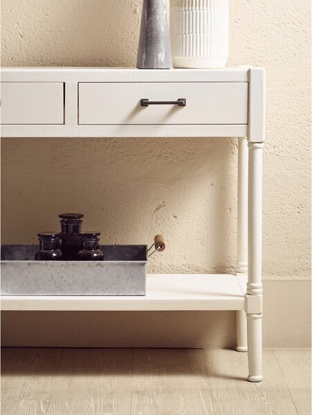 Bela stranska mizica iz masivnega bora 35x91 cm Heritage – Premier Housewares