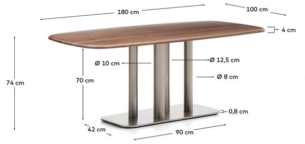 Jedilna miza v orehovem dekorju 100x180 cm Melvar – Kave Home