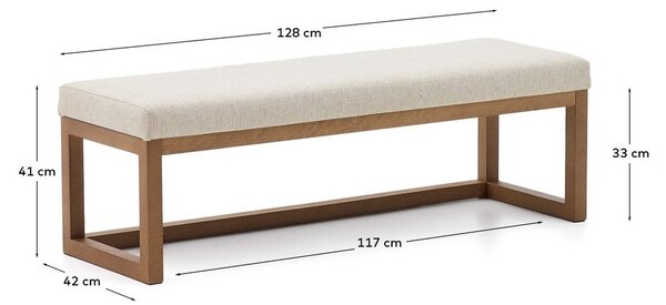 Bež/v temni naravni barvi oblazinjena klop Loya – Kave Home