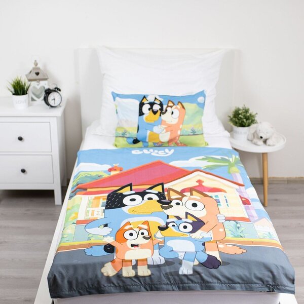 Bombažna otroška posteljnina za otroško posteljico 100x135 cm Bluey – Jerry Fabrics