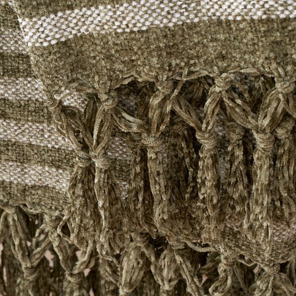 Zelena žametna odeja 130x170 cm Stripe Chenille – Catherine Lansfield