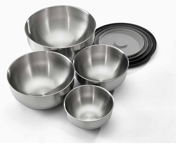Sklede v kompletu 4 ks iz nerjavečega jekla v srebrni barvi ø 28,5 cm Nest Prep&Store – Joseph Joseph